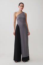 Coriona Long Line Top With Front Cut Out in Grey – Chic&Drifts
