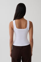 Ismay Square Neck Tank in White – Chic&Drifts