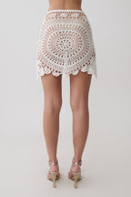 Marvin Crochet Mini Skirt in Ivory – Chic&Drifts