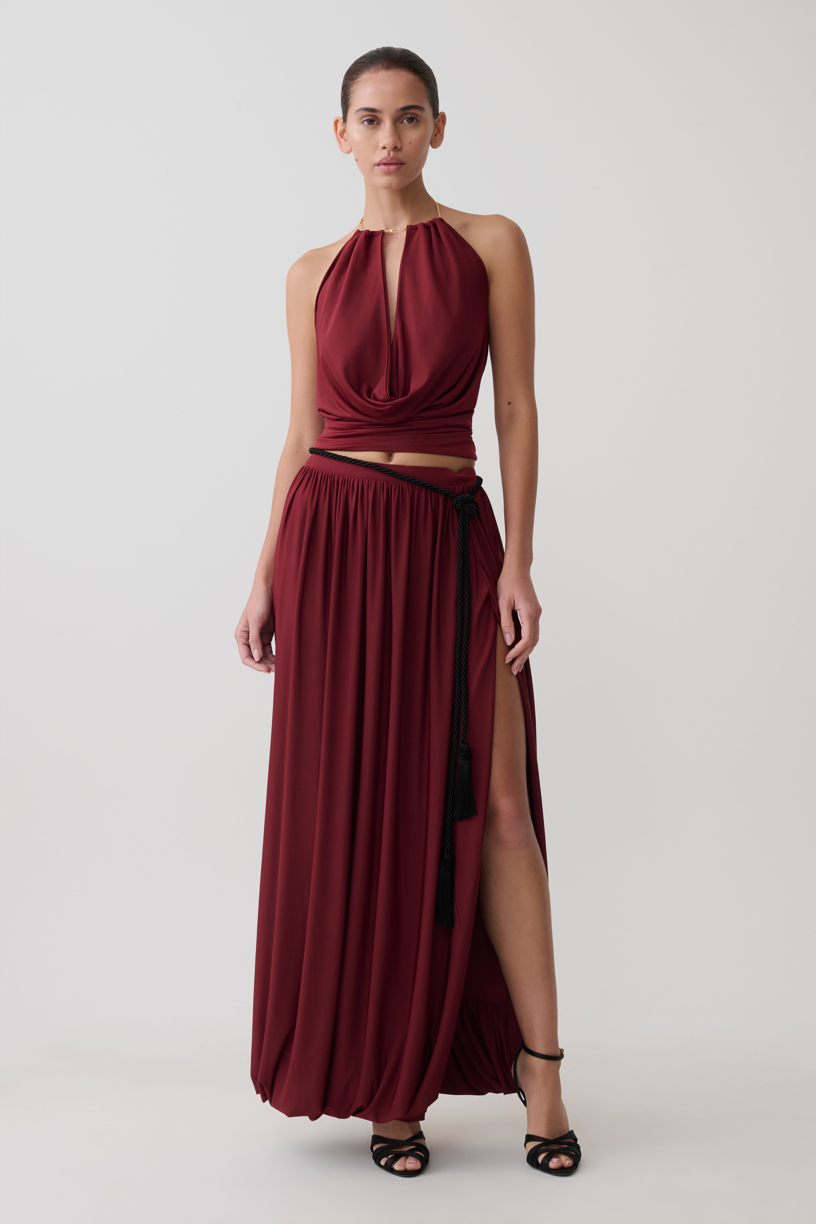 Banks Halter Neck Top With Hardware in Wine – Chic&Drifts
