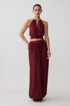 Banks Bubble Hem Midi Skirt in Wine – Chic&Drifts