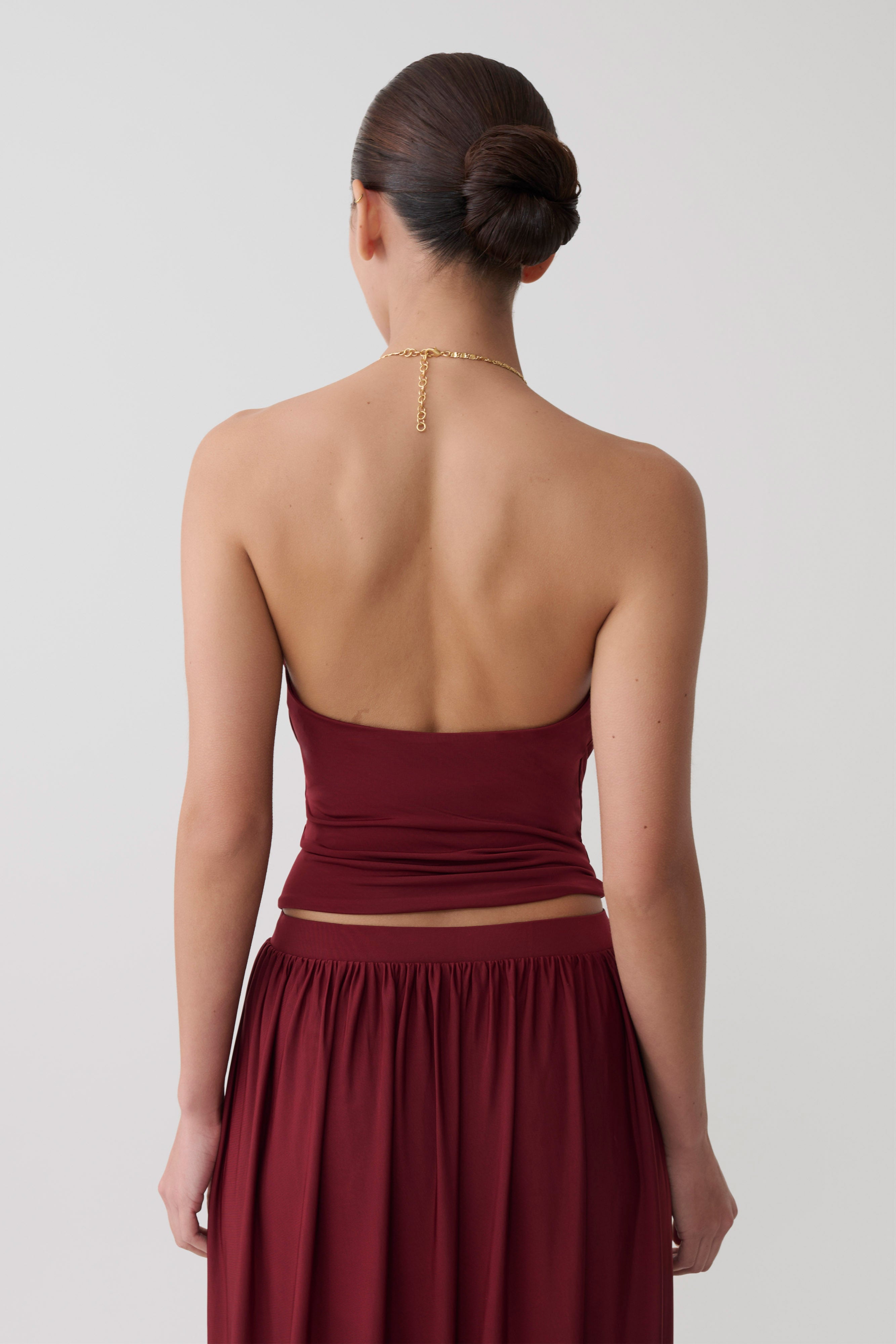 Banks Halter Neck Top With Hardware in Wine – Chic&Drifts