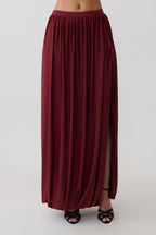 Banks Bubble Hem Midi Skirt in Wine – Chic&Drifts