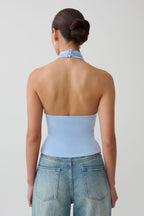Maki Viscose Sleeveless Halter Top in Blue – Chic&Drifts