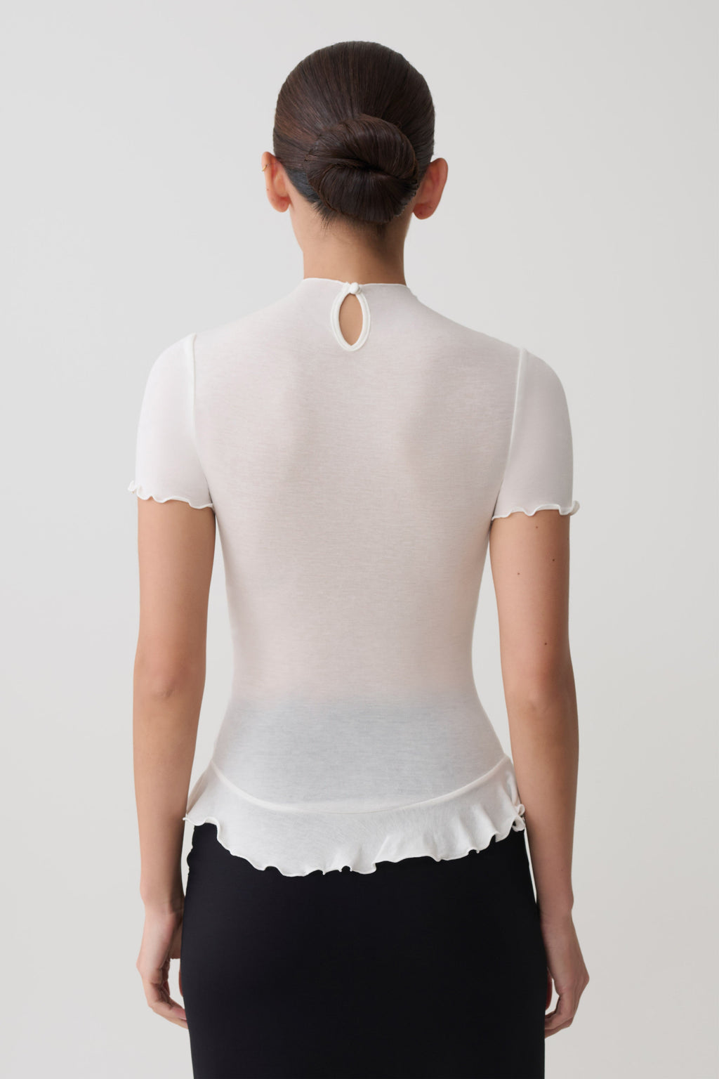 Nira Short Sleeve Ruffle Top in White – Chic&Drifts