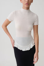 Nira Short Sleeve Ruffle Top in White – Chic&Drifts