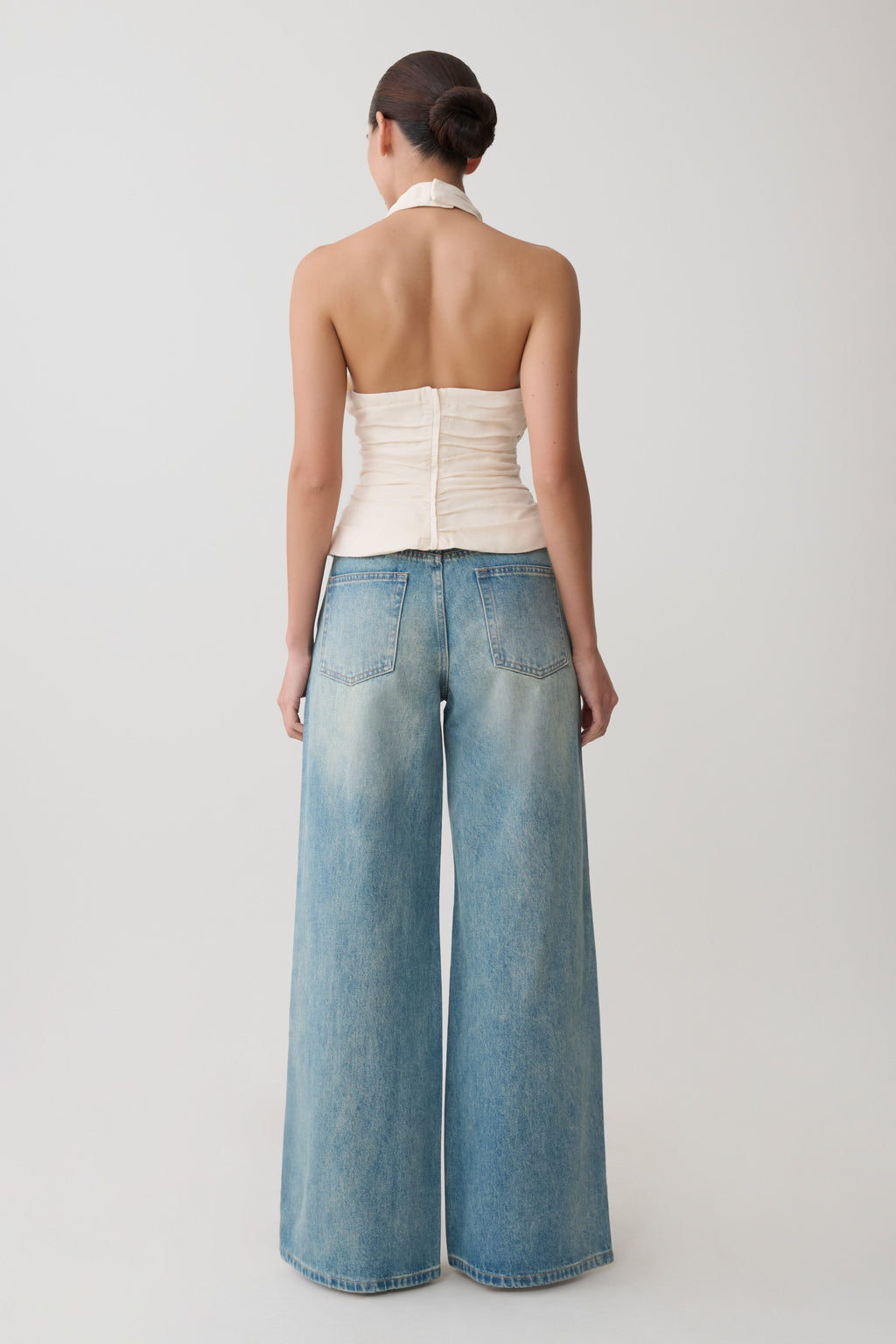 Daniela Ruched Halter Top in Ivory – Chic&Drifts