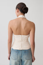 Daniela Ruched Halter Top in Ivory – Chic&Drifts