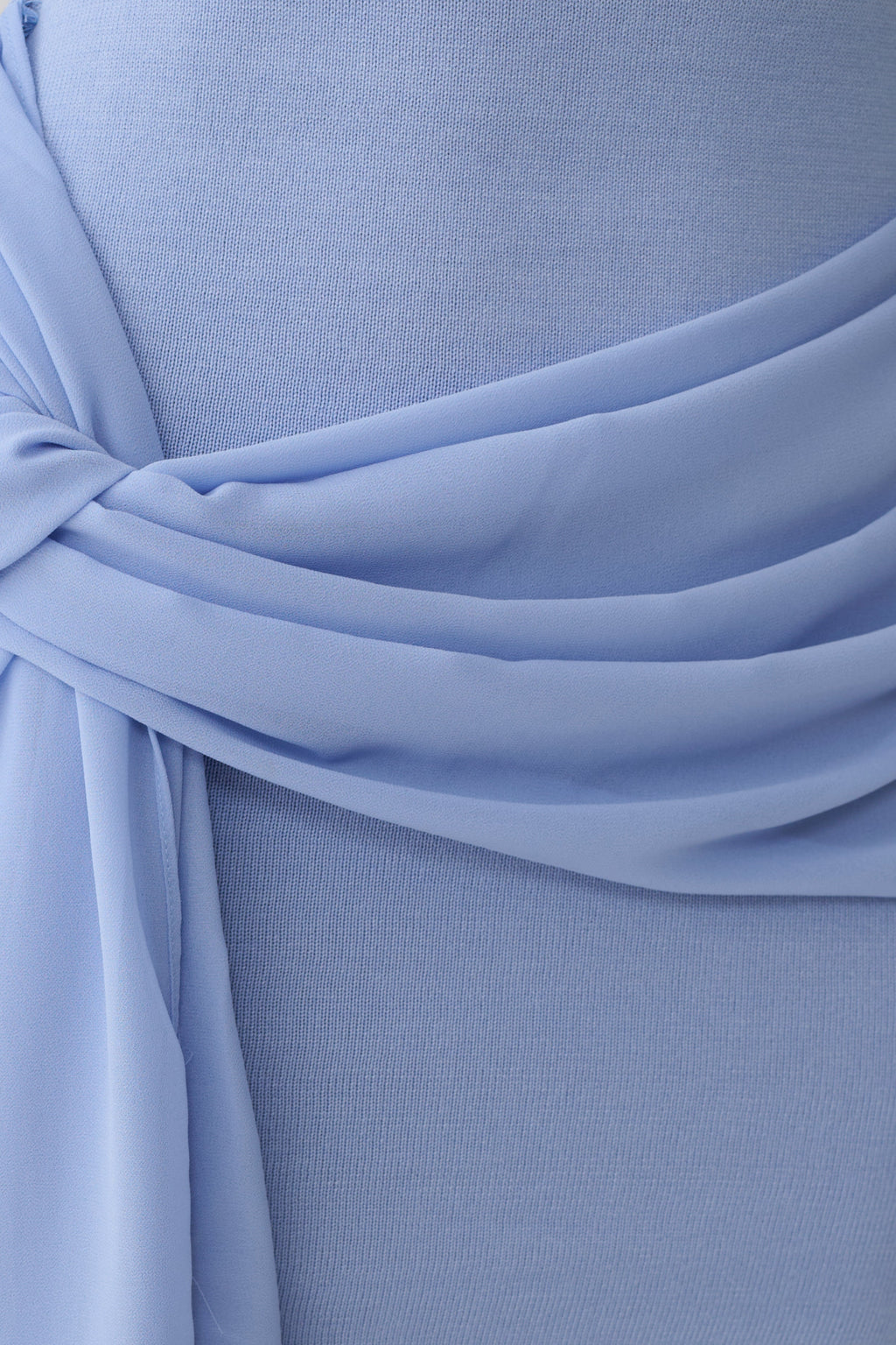 Grayson Knit Chiffon Mini Dress in Cornflower Blue – Chic&Drifts