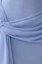 Grayson Knit Chiffon Mini Dress in Cornflower Blue – Chic&Drifts