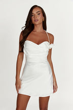 Otillie Rose Halter Mini Dress in White – Chic&Drifts