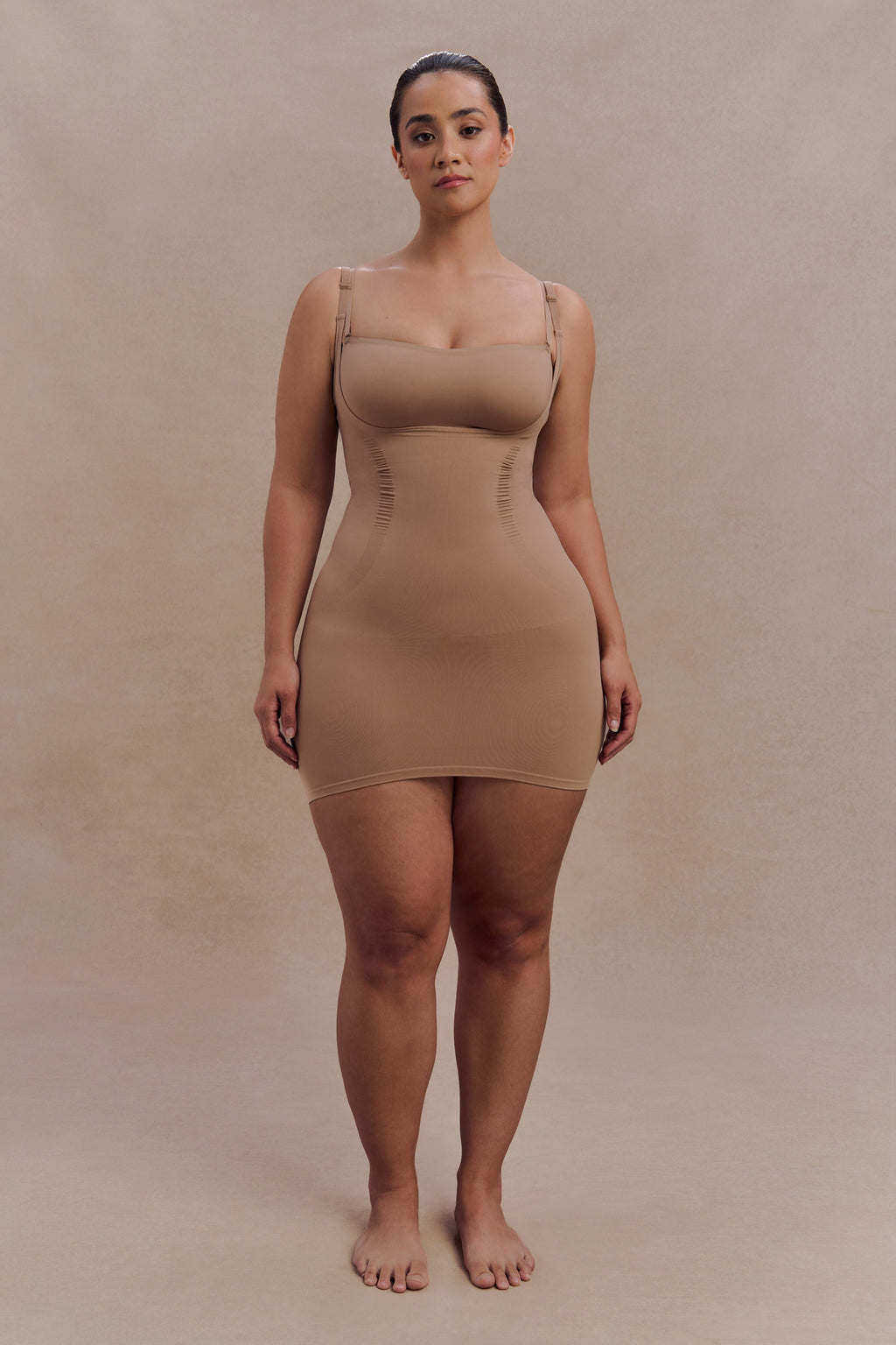 Jocelyn Backless Shapewear Mini Dress in Latte – Chic&Drifts