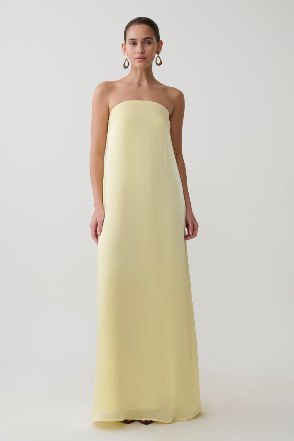 Olivia Strapless Maxi Dress in Lemon – Chic&Drifts