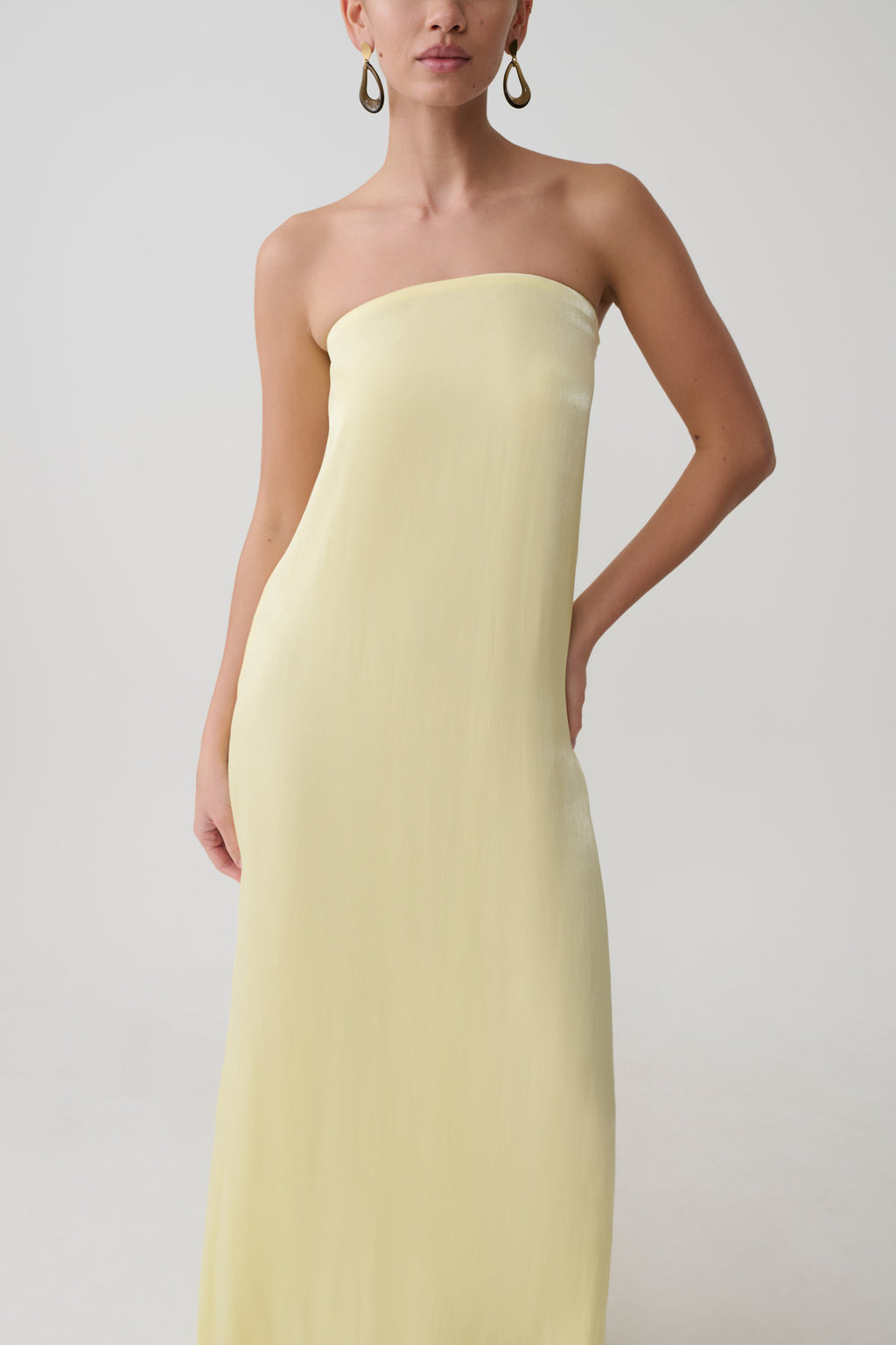 Olivia Strapless Maxi Dress in Lemon – Chic&Drifts