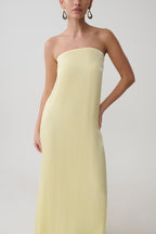 Olivia Strapless Maxi Dress in Lemon – Chic&Drifts