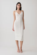 Cooper Scalloped Neckline Pointelle Midi Dress