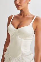 Leila Satin Corset Maxi Dress in Ivory – Chic&Drifts