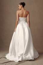Eileen Strapless Wedding Gown in White – Chic&Drifts