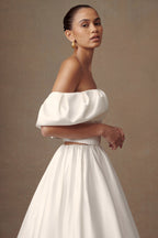 Portia Off Shoulder Satin Corset Top in White – Chic&Drifts