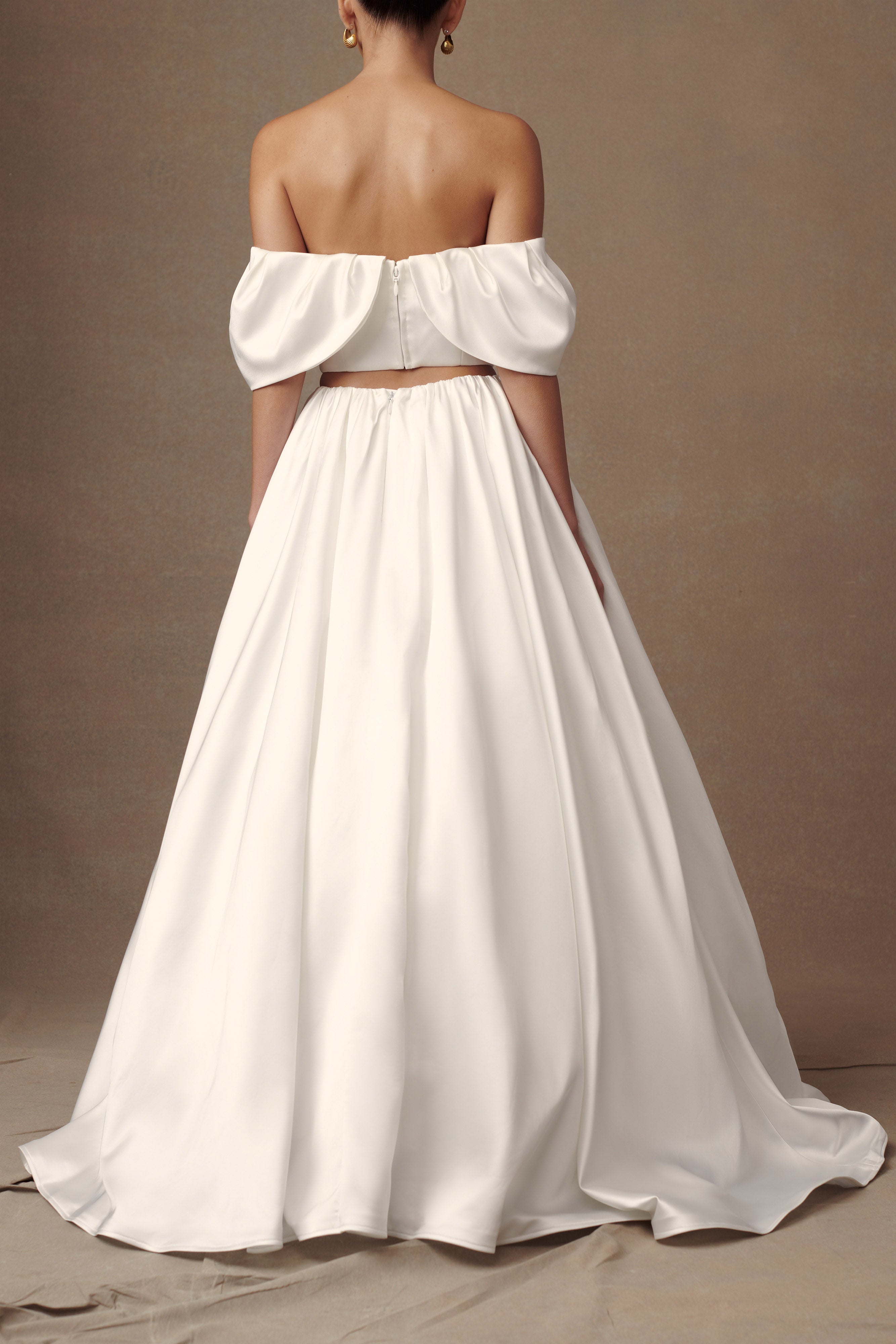 Portia Off Shoulder Satin Corset Top in White – Chic&Drifts
