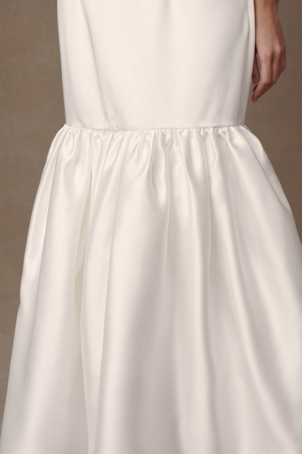 Danica Satin Halter Wedding Gown in White – Chic&Drifts