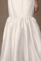 Danica Satin Halter Wedding Gown in White – Chic&Drifts