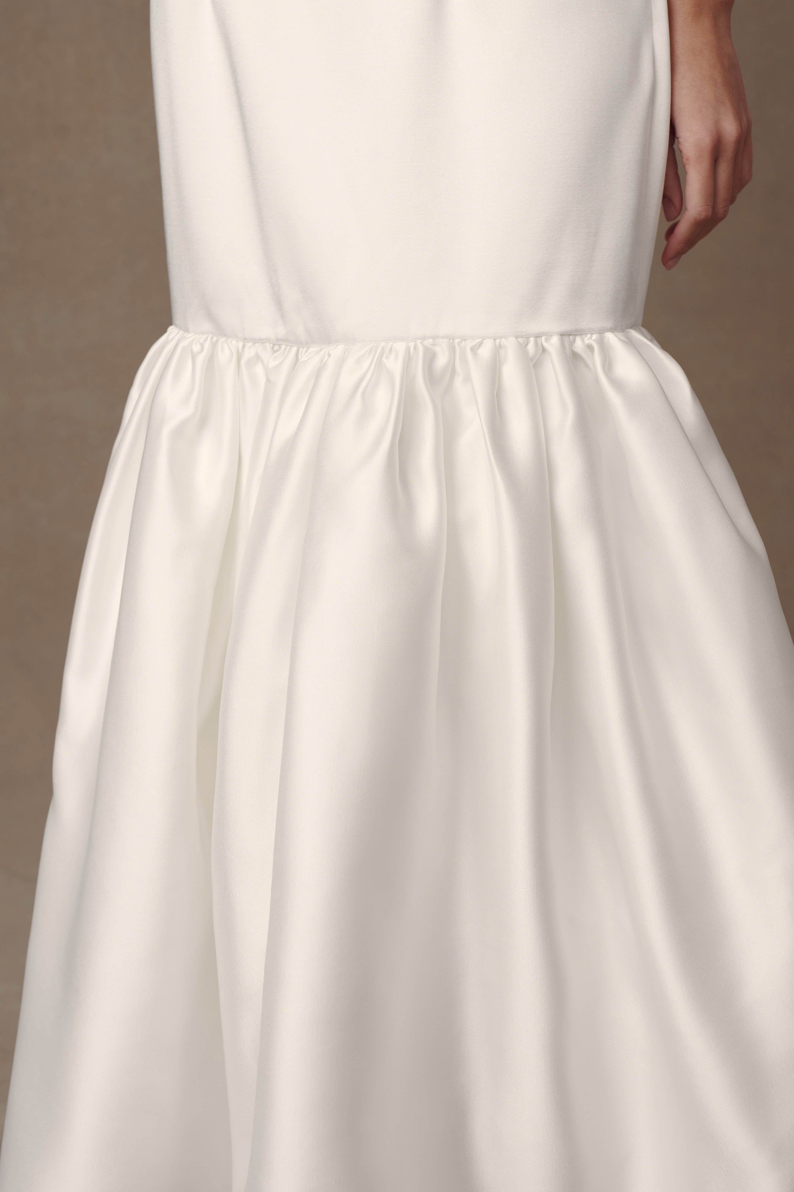 Danica Satin Halter Wedding Gown in White – Chic&Drifts