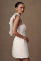Maryam Tulle Bow Mini Dress in White – Chic&Drifts