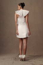Maryam Tulle Bow Mini Dress in White – Chic&Drifts