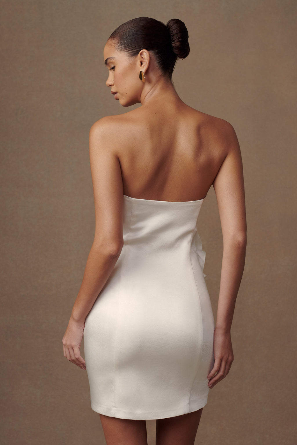 Bernadette Strapless Rose Mini Dress in White – Chic&Drifts