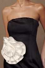 Bernadette Strapless Rose Mini Dress in Black – Chic&Drifts