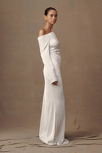 Avery Long Sleeve Maxi Dress in Ivory – Chic&Drifts