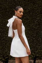 Maryam Tulle Bow Mini Dress in White – Chic&Drifts