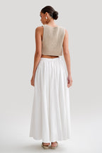 Clarence Linen A-Line Maxi Skirt in White – Chic&Drifts