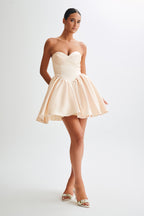 Hollie Structured Corset Mini Dress in Gold – Chic&Drifts