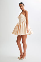 Hollie Structured Corset Mini Dress in Gold – Chic&Drifts