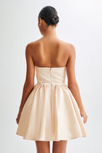 Hollie Structured Corset Mini Dress in Gold – Chic&Drifts