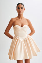 Hollie Structured Corset Mini Dress in Gold – Chic&Drifts