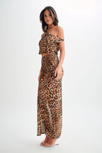 Yvonne Chiffon Maxi Skirt in Leopard Print – Chic&Drifts