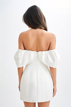 Portia Off Shoulder Satin Corset Dress in White – Chic&Drifts