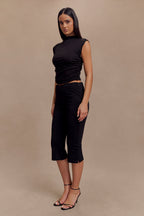 Ellia High Neck Sleeveless Top in Black – Chic&Drifts