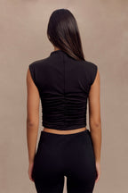 Ellia High Neck Sleeveless Top in Black – Chic&Drifts
