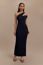 Anastasia One Shoulder Modal Midi Dress in Black – Chic&Drifts