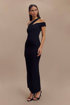 Anastasia One Shoulder Modal Midi Dress in Black – Chic&Drifts