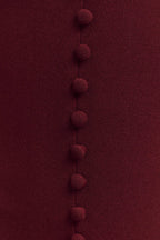 Annita Crepe Halter Midi Dress in Merlot – Chic&Drifts