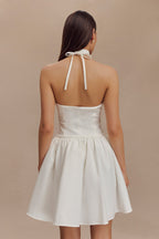 Ruby Halter Mini Dress in White – Chic&Drifts