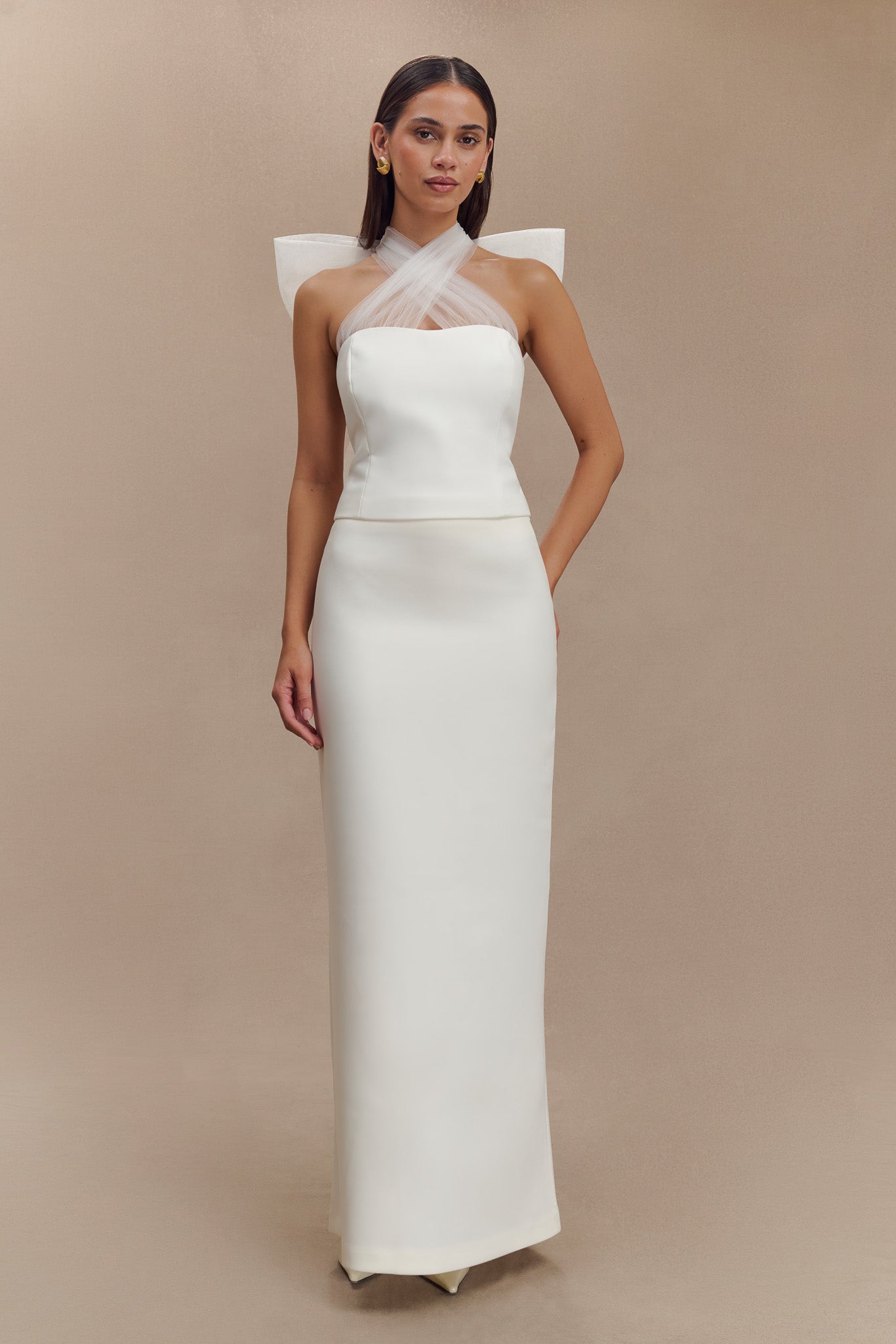 Maryam Tulle Bow Top in White – Chic&Drifts