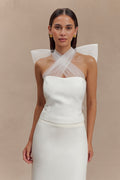 Maryam Tulle Bow Top in White – Chic&Drifts