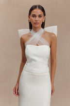Maryam Tulle Bow Top in White – Chic&Drifts