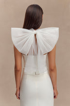 Maryam Tulle Bow Top in White – Chic&Drifts